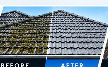 Roof treatment before-and-after result